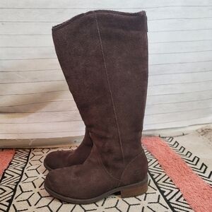 UGG SELDON STOUT TALL CHOCOLATE BROWN LEATHER RIDING BOOT, SZ 7.5